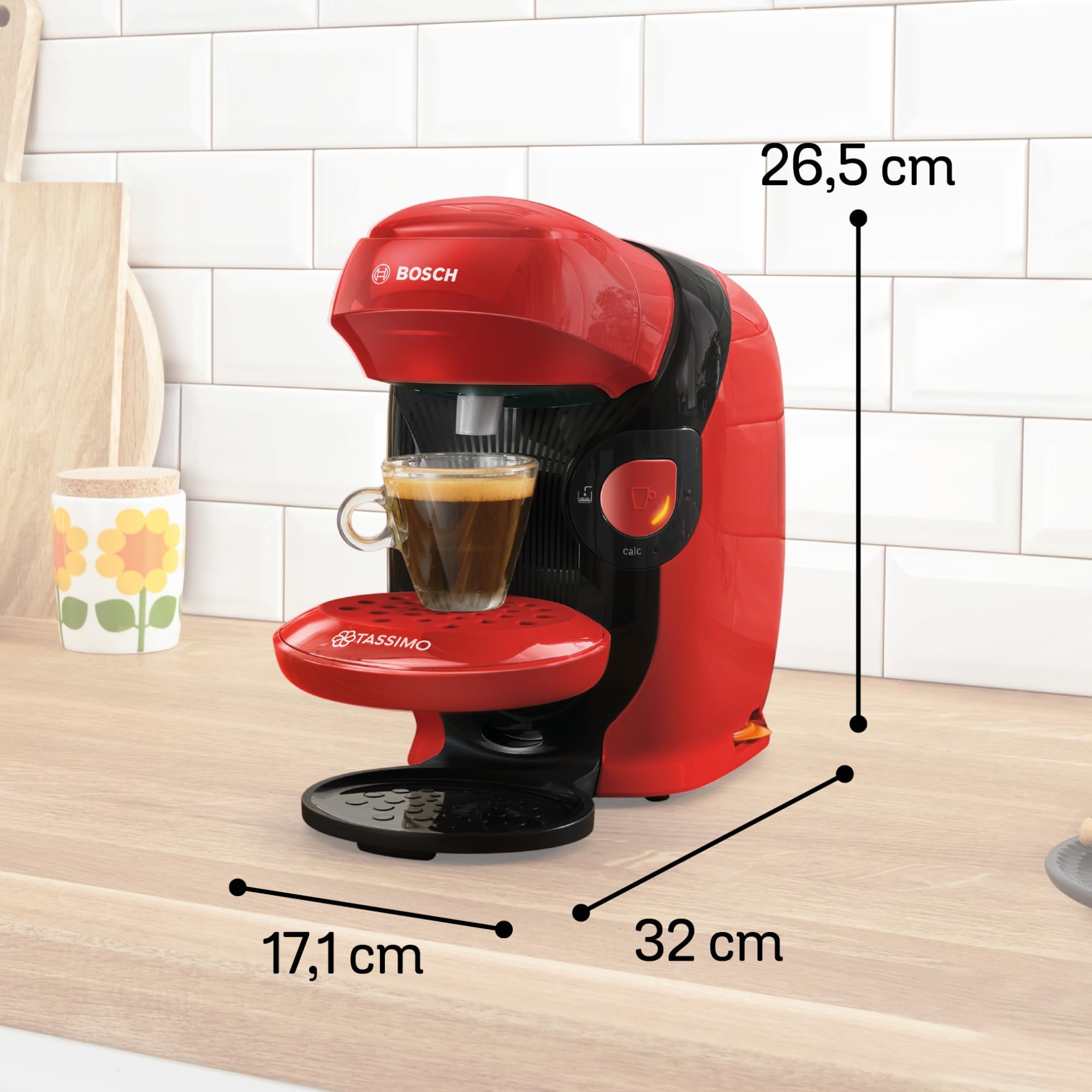 Bosch Tassimo Style TAS113E Kapselmaschine, 1400 W, rot, über 70 Getränke
