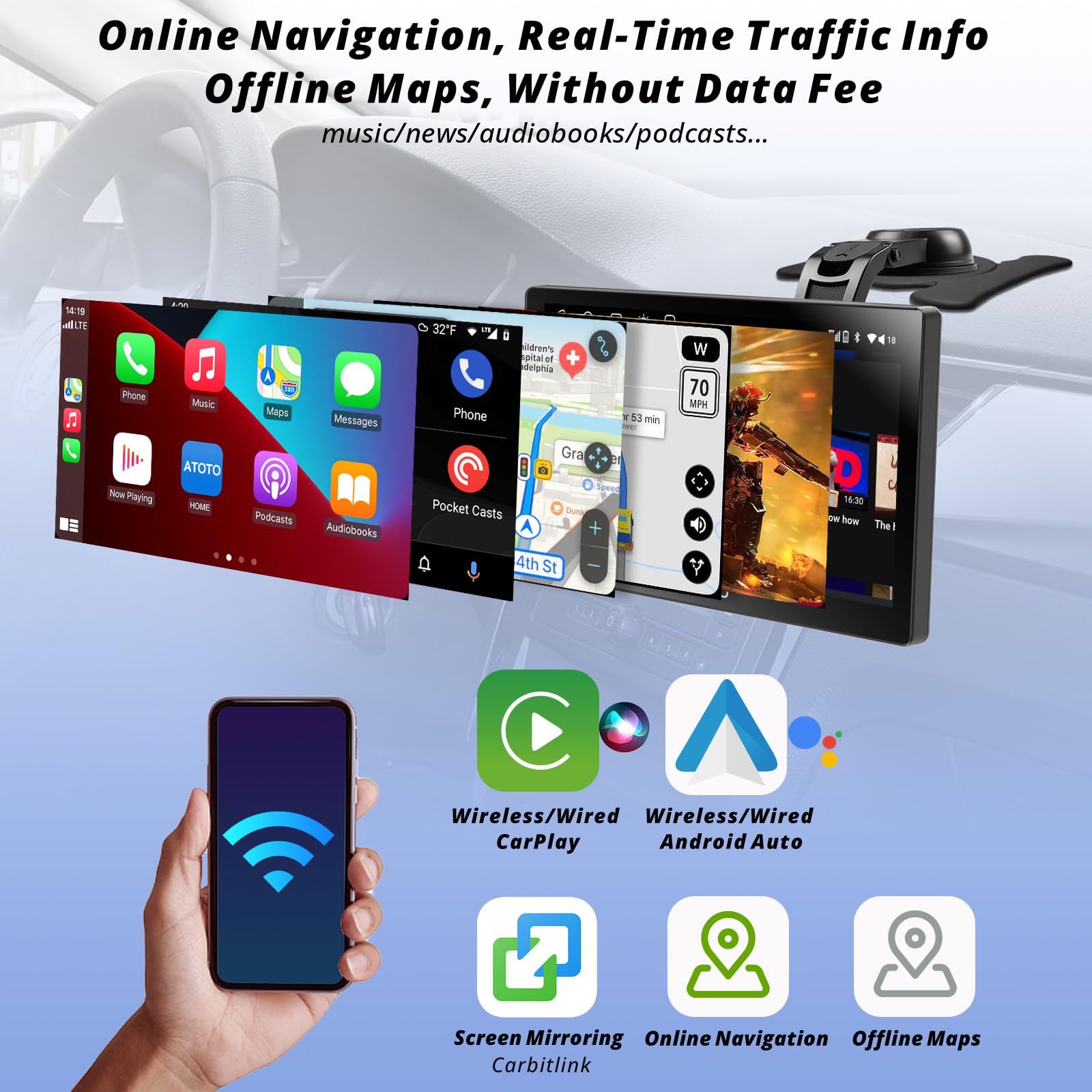 Amazon.com: ATOTO P9 4G LTE WiFi Chatgpt Wireless CarPlay 