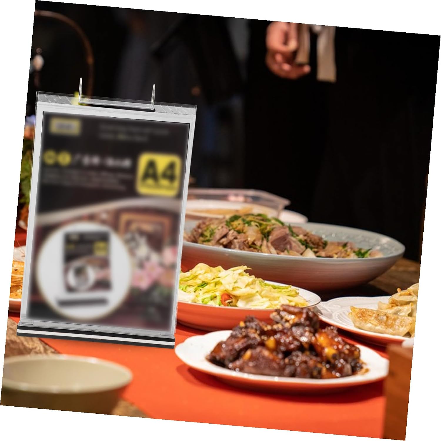 Versatile Menu Stand Holder Acrylic Design Space-Saving Tabletop Organizer for Restaurants Cafes and Exhibitions