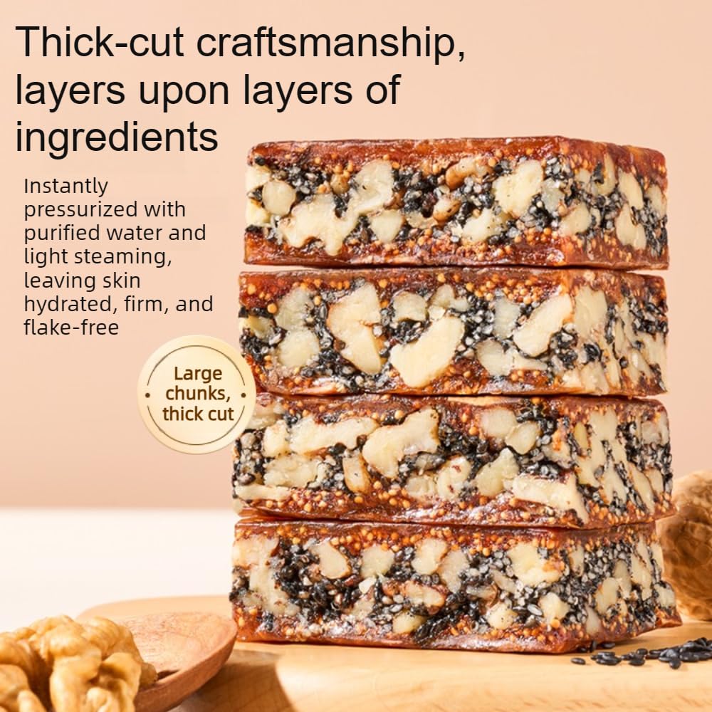 Natürliche Feigen-Walnusskuchen, 6 natürliche Inhaltsstoffe, 0 Zusatzstoffe, Einzelverpackung, 360 g/18-20 Stück