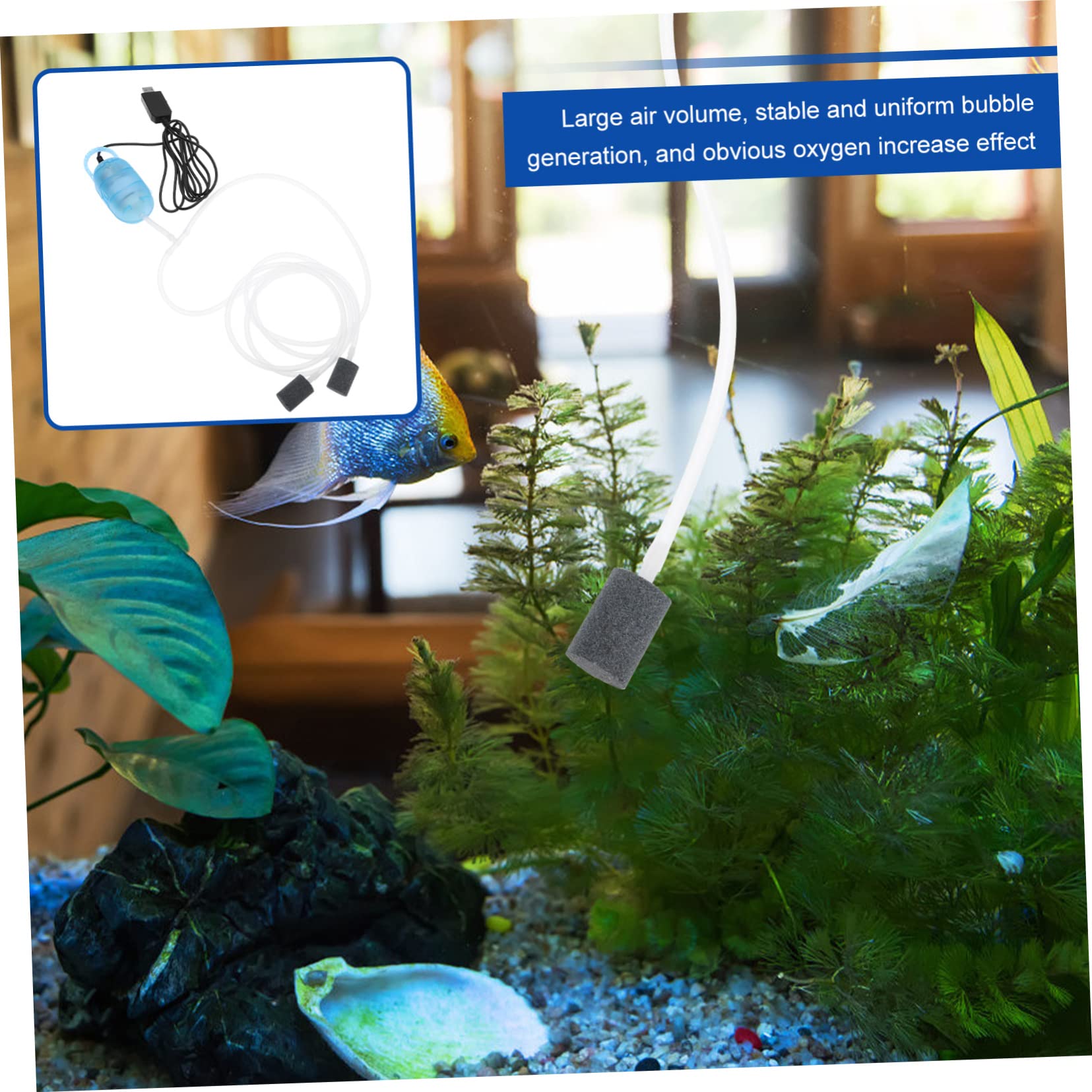 Mipcase 1 Set Aquarium Air Pump Compact Underwater Pump for Tank Portable Oxygen for Home Use and Ornamental