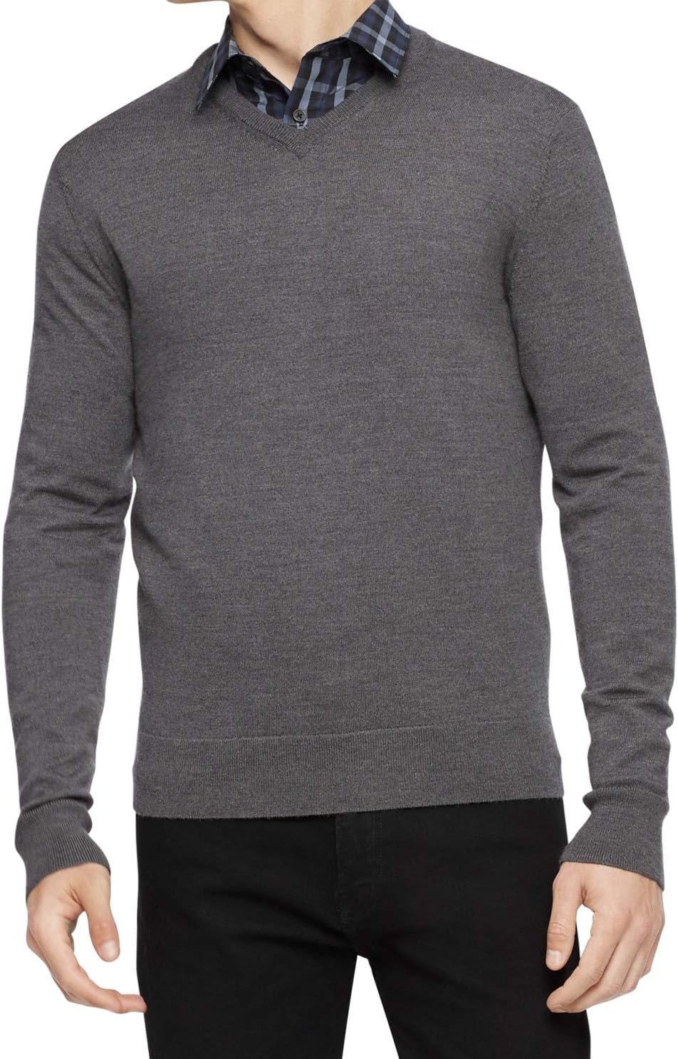 Calvin Klein Men's Merino Sweater V-Neck Solid