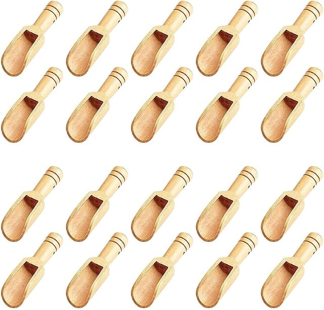 Mini Wooden SpoonsMini Bamboo Spoons for Bath Salts, Tea Scoop, Washing Powder SpoonWooden Candy Spoon-20pc