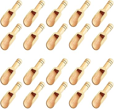 20pc Mini Wooden Spoons,Mini Bamboo Spoons for Bath Salts, tea scoop, Washing Powder spoon,wooden candy spoon