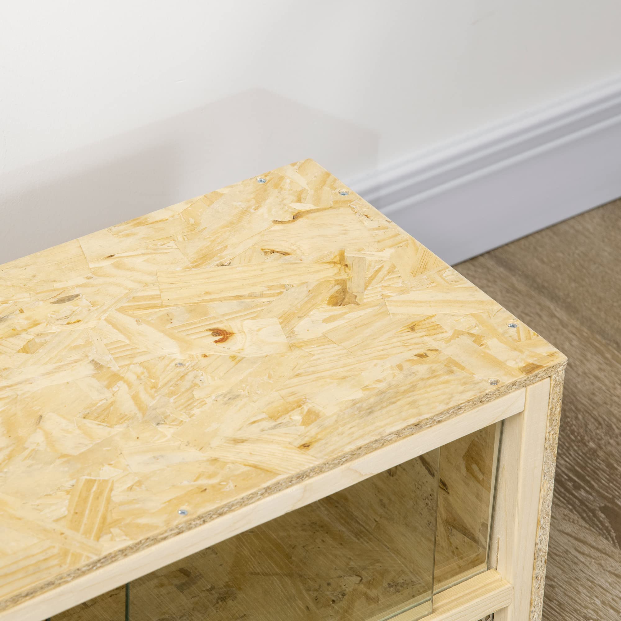 PawHut Terrario per Rettili in Legno, Teca per Rettili con Porte in Vetro Scorrevoli e Pannelli in Rete, Rettilario Multiuso, 60x29.5x29.5 cm, per Lucertole, Camaleonte, Serpente