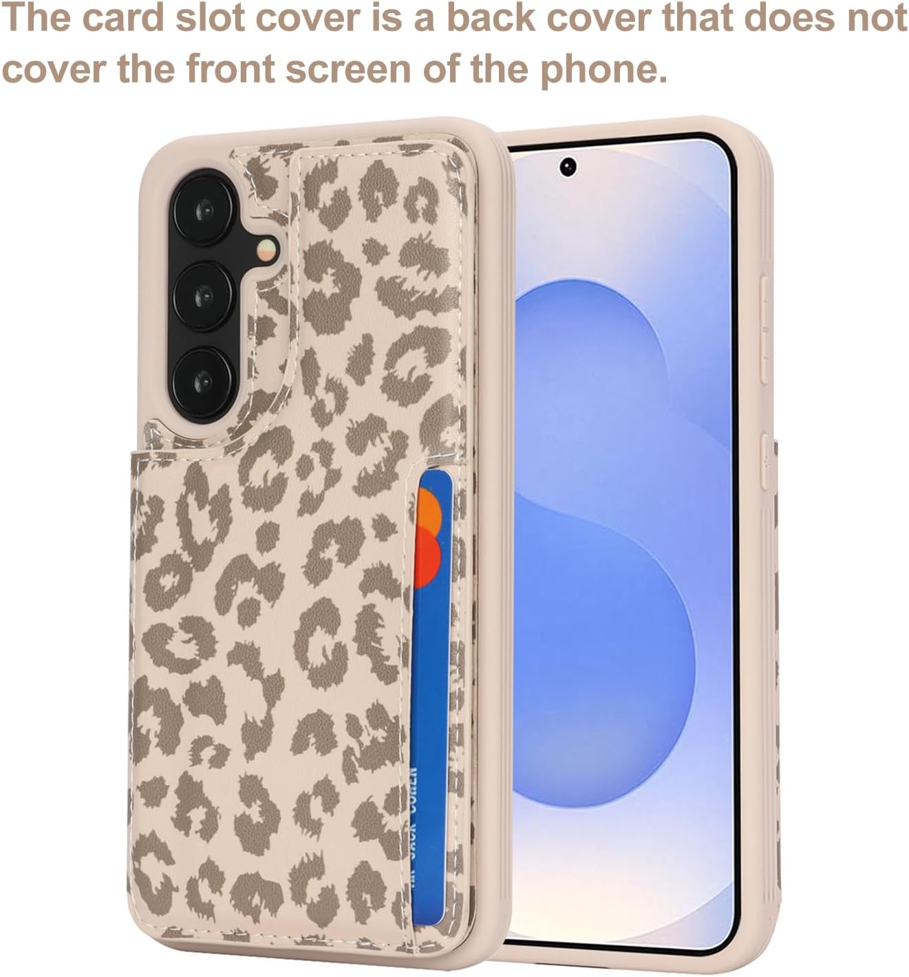 iCoverCase Compatible with Samsung Galaxy S25 Case with Card Holder, Wallet Case for Women Men [RFID Blocking] PU Leather Protective Phone Case for S25 (Beige Leopard) - Image 3