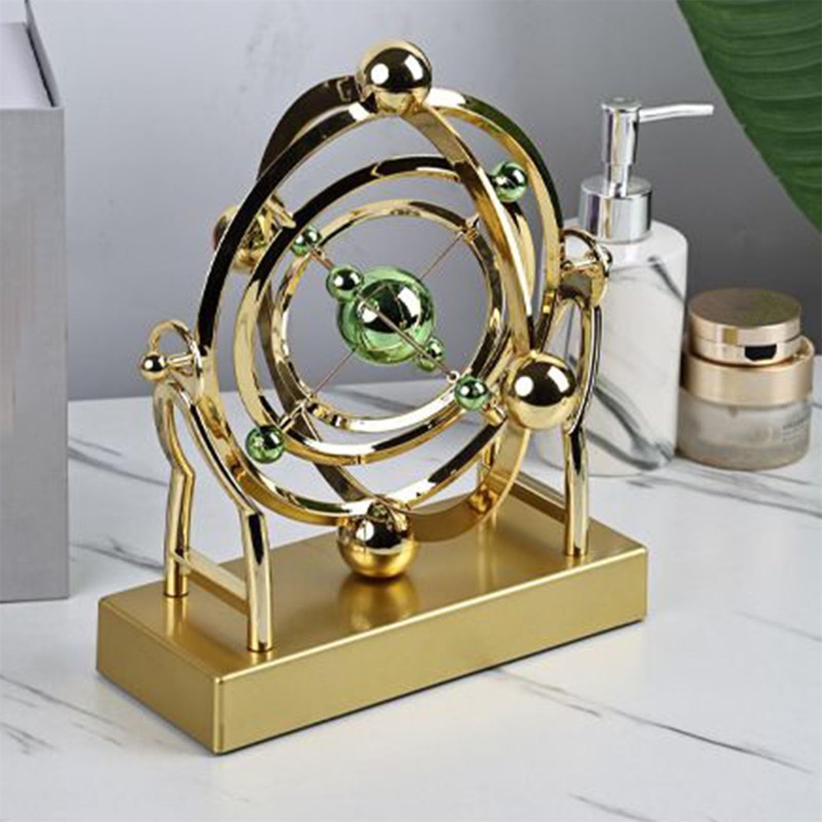 JDZYFFS Art Statue - Desktop Decoration Figurine Sculpture, Celestial Orbit Perpetual Motion Pendulum Statue, Perpetual Motion Machine Kinetic Art Sculptures, Astronomy Decor Toy