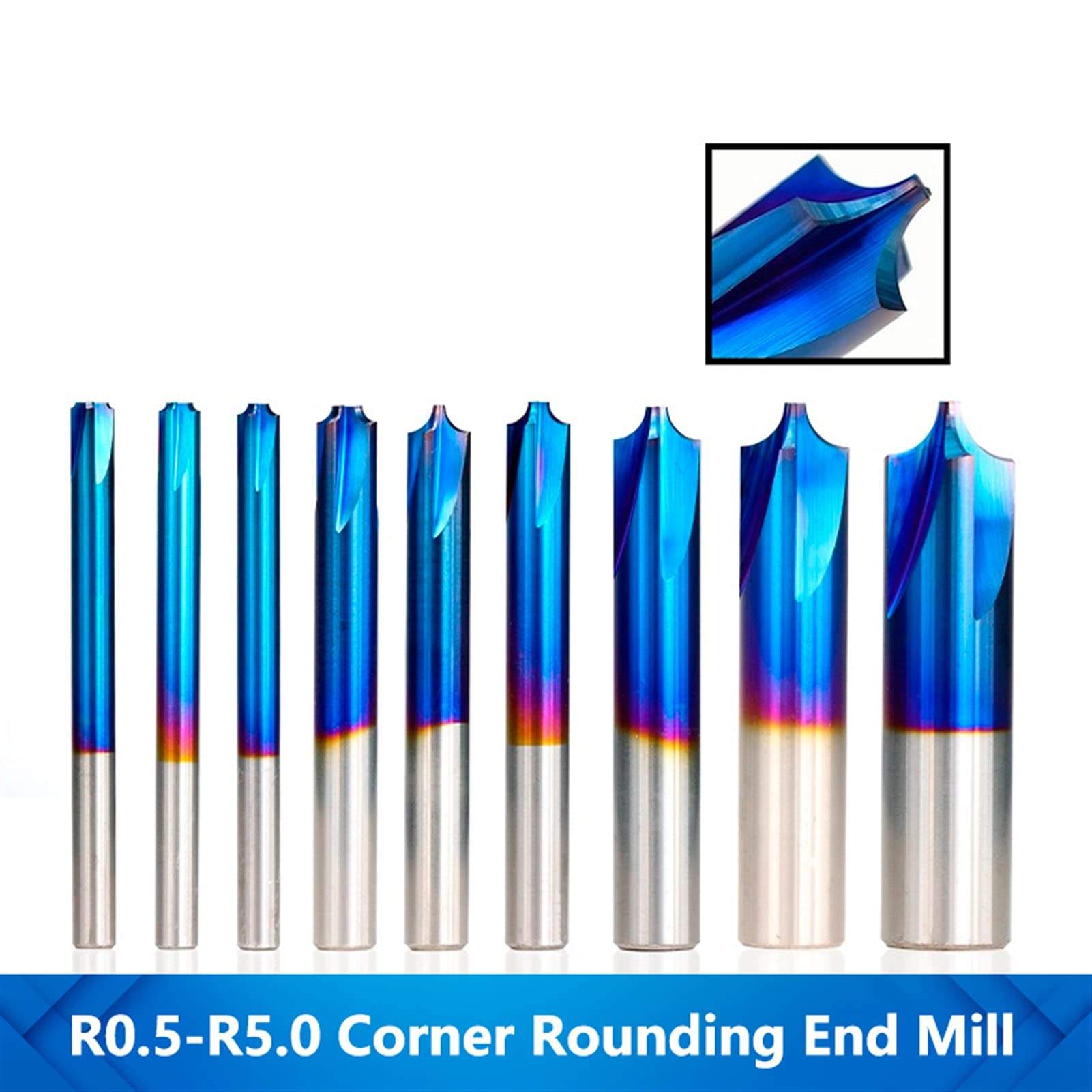 SUOFEILAIMU-PHONE CASE Metal Rounding End Mill R0.5-R5.0 Chamfer End Mill Carbide Milling Cutter CNC Router Bit (Cutting Edge Length : R1.5xD6x50L)