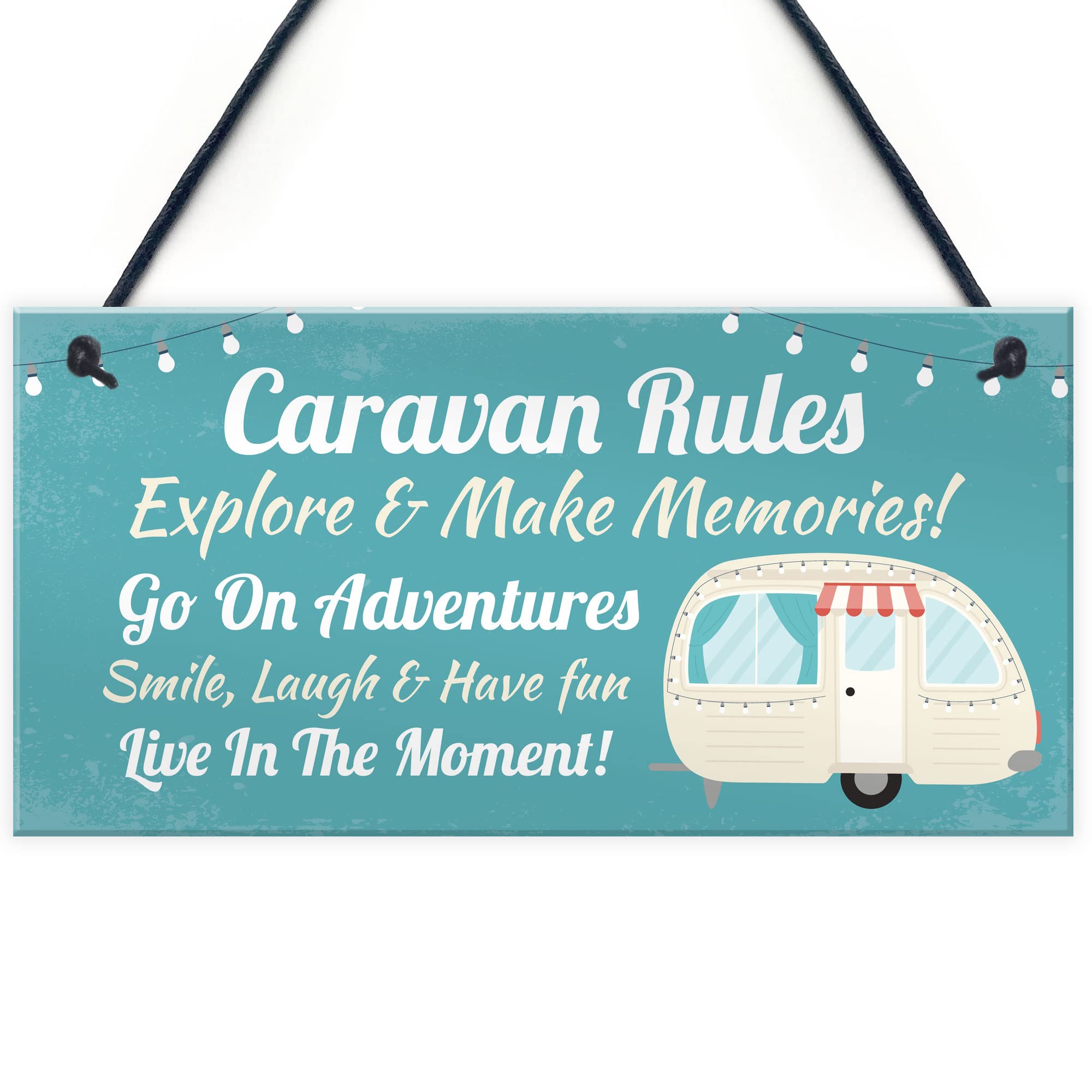 Red Ocean Caravan Rules Sign, Hanging Door Plaque Caravan Sign, Holiday, Gift For Him Her Men Women