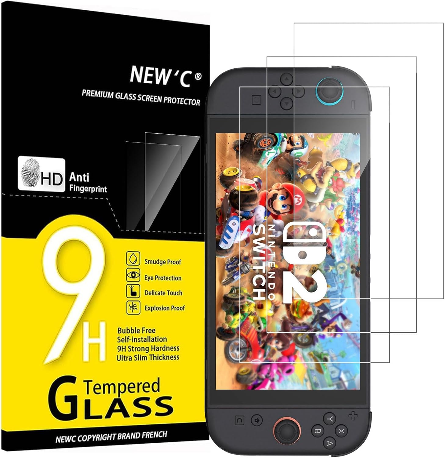 NEW'C Verre Trempé pour Nintendo Switch 2, Vitre Protection Écran