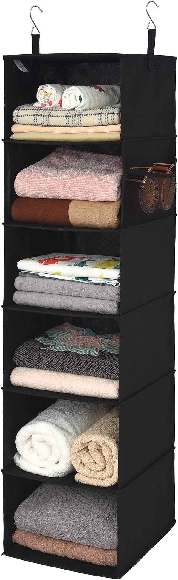 GRANNY SAYS 6-Shelf Hanging Closet Organizer, Closet Organizers and Storage, Closet Storage Hanging Shelves, Closet Hanging Organizer, Clothes Organizer for Closet, Hanging Storage Organizer, Black