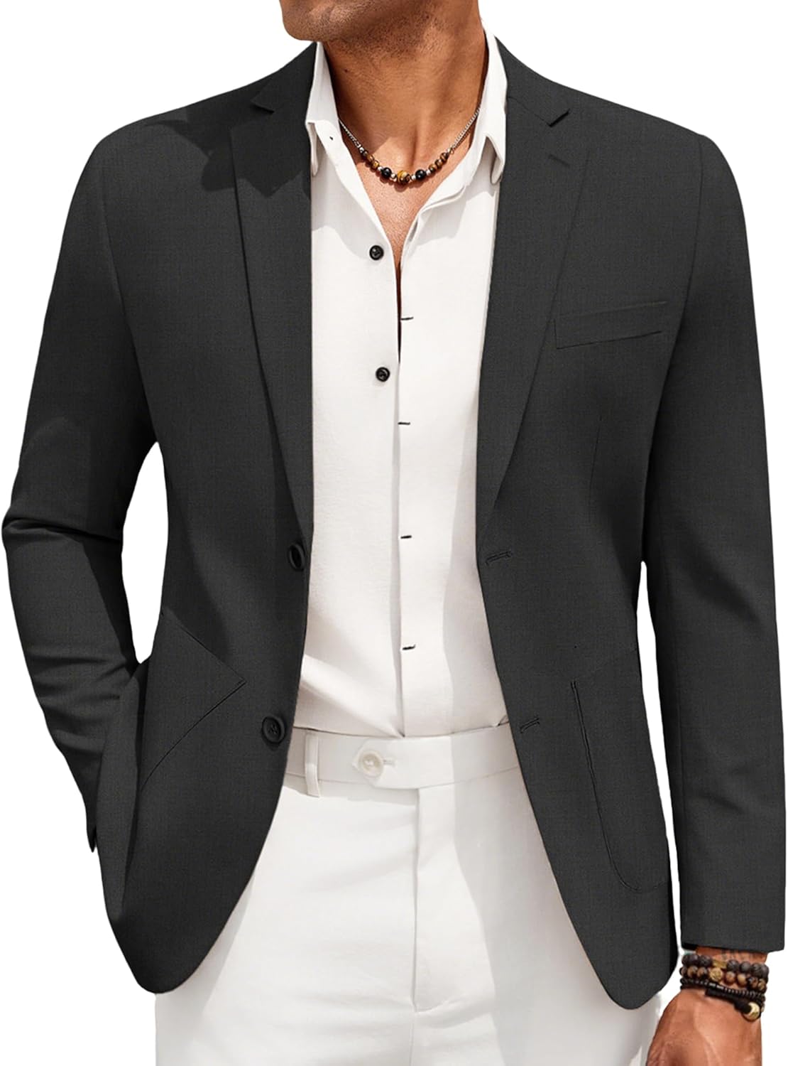 COOFANDY Men's Casual Linen Blazer Jacket Lightweight Sport Coats Two Button Suit Jackets