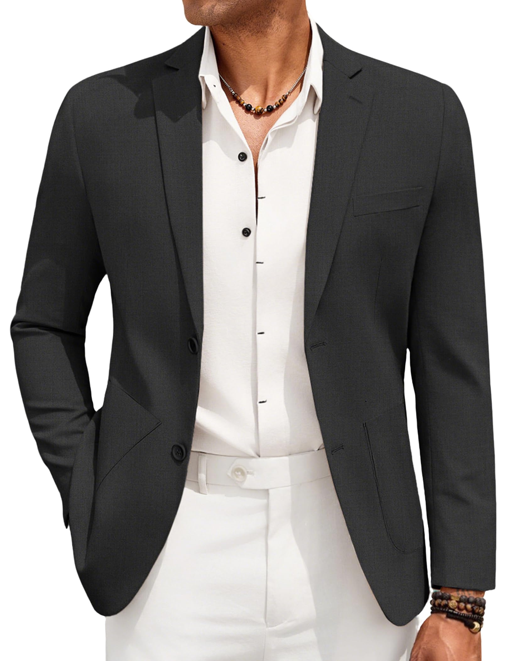 COOFANDY Men's Casual Linen Blazer Jacket Lightweight Sport Coats Two Button Suit Jackets