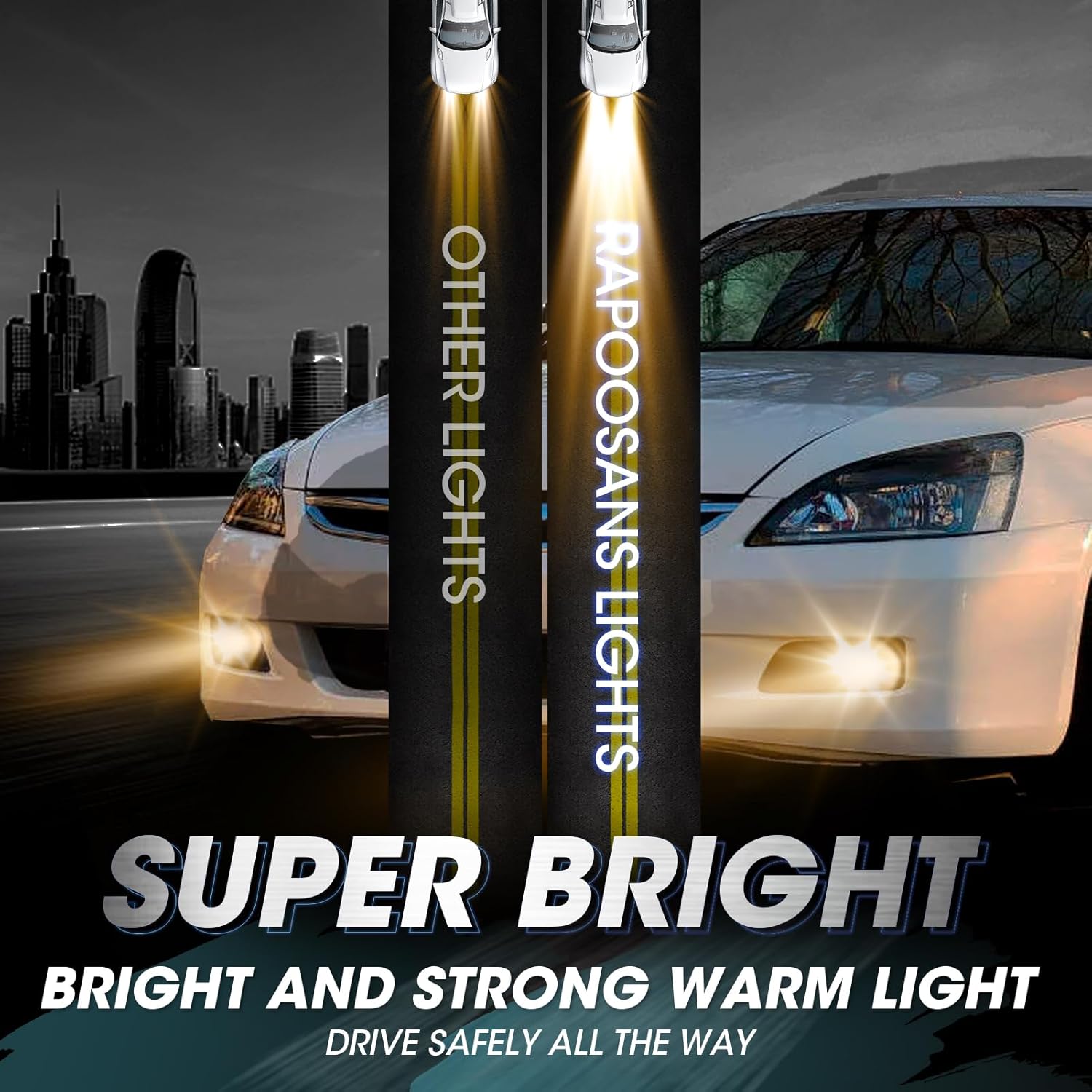 Driving Fog Lights Lamps Assembly for 2003-2007 Honda Accord Fog Light Replacement with H11 Bulbs & Switch and Wiring Kit