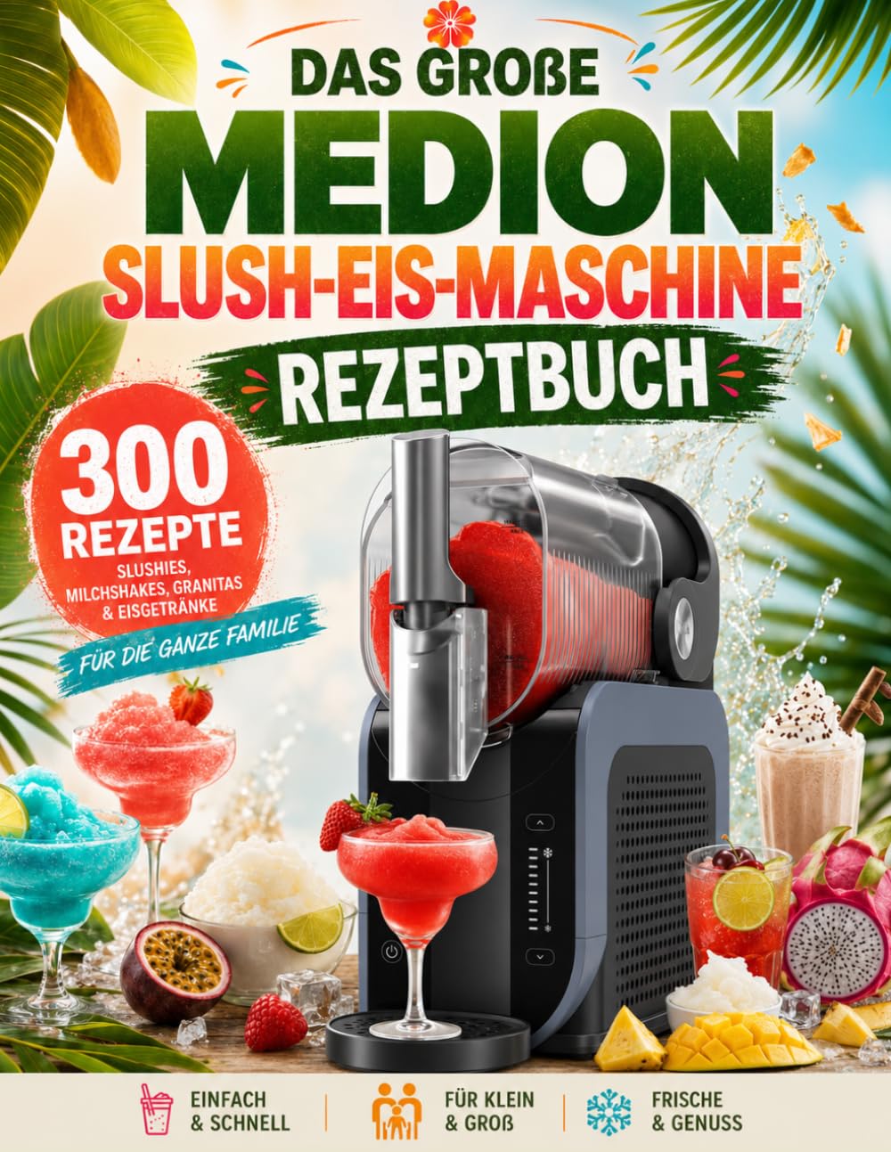 DAS GROßE MEDION SLUSH-EIS-MASCHINE REZEPTBUCH: 300 erfrischende Rezepte für die MEDION Slush-Eis- Maschine: Slush-Eis, Frozen Drinks, Granitas, Frappés, Smoothies und alkoholfreie Eisgetränke