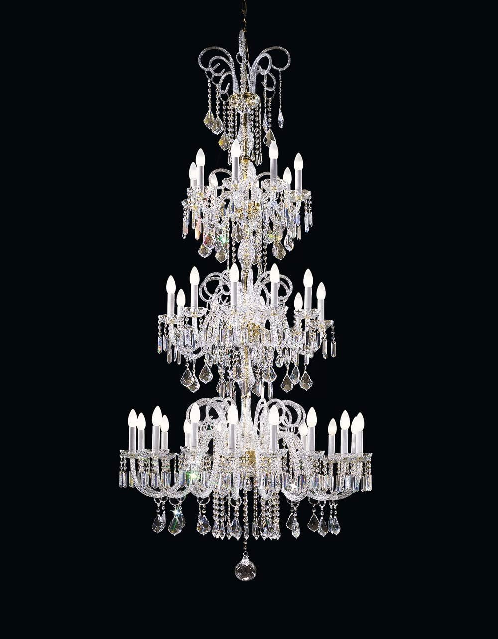 Masiero Chandelier Bohemia White 24 carat gold Handmade,Made in Italy,Made with Murano glass,Cut