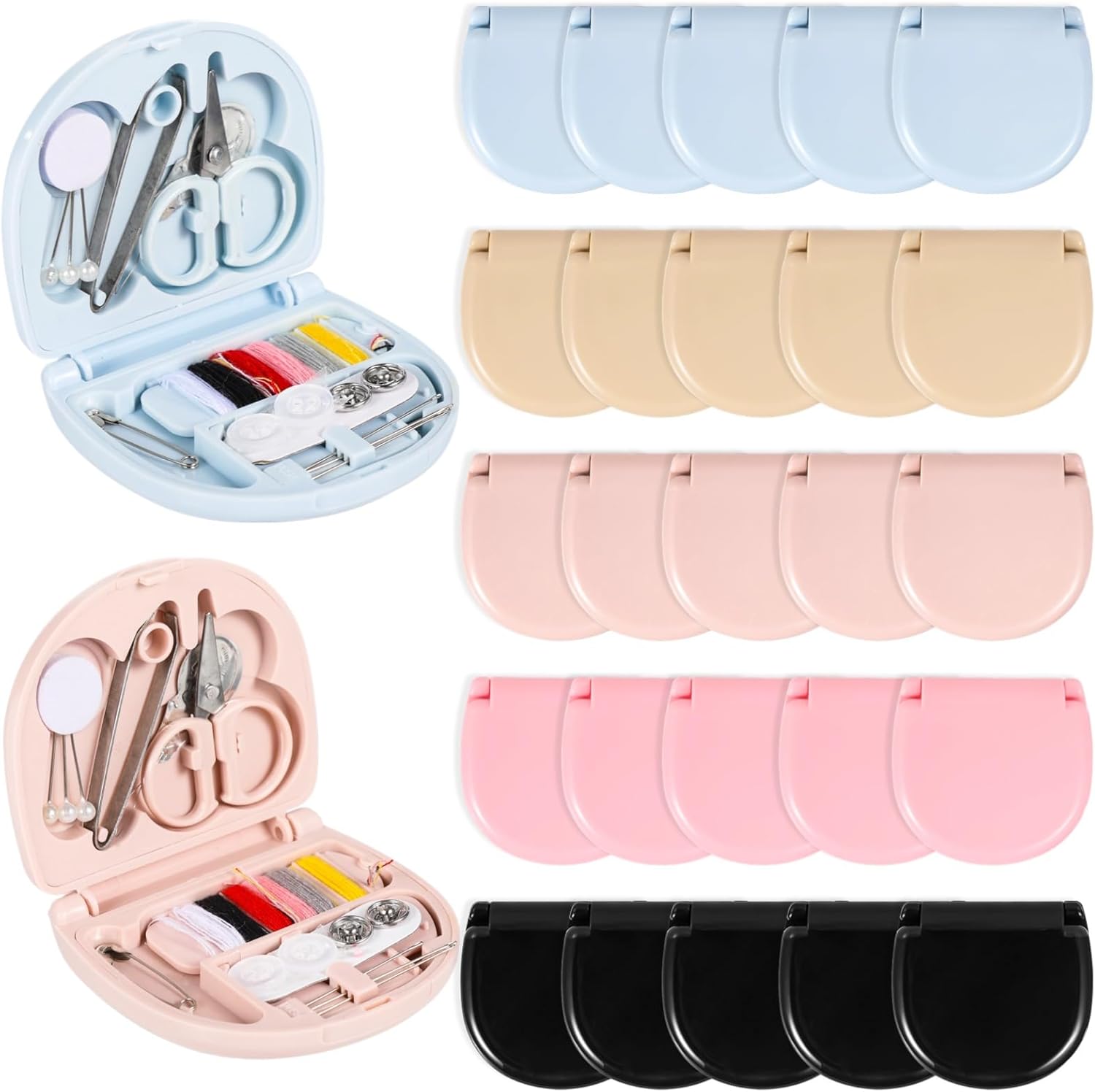 25 PCS Mini Travel Sewing Kits - Basic Portable Emergency Sewing Repair Kit, Including Threads Scissors Hand Sewing Needles for Beginner Traveler Sewing Lovers