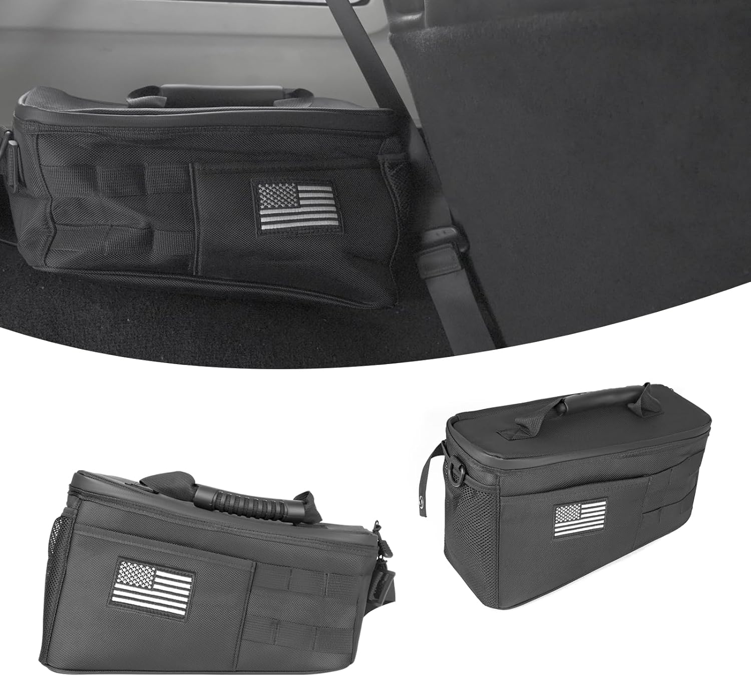 Wrangler Wheel Well Side Storage Bag Rear Trunk Organizer Bag with Grab Handles Interior Accessories Fit for Jeep Wrangler JK & Unlimited 2007-2018 4 Door (2 packs)