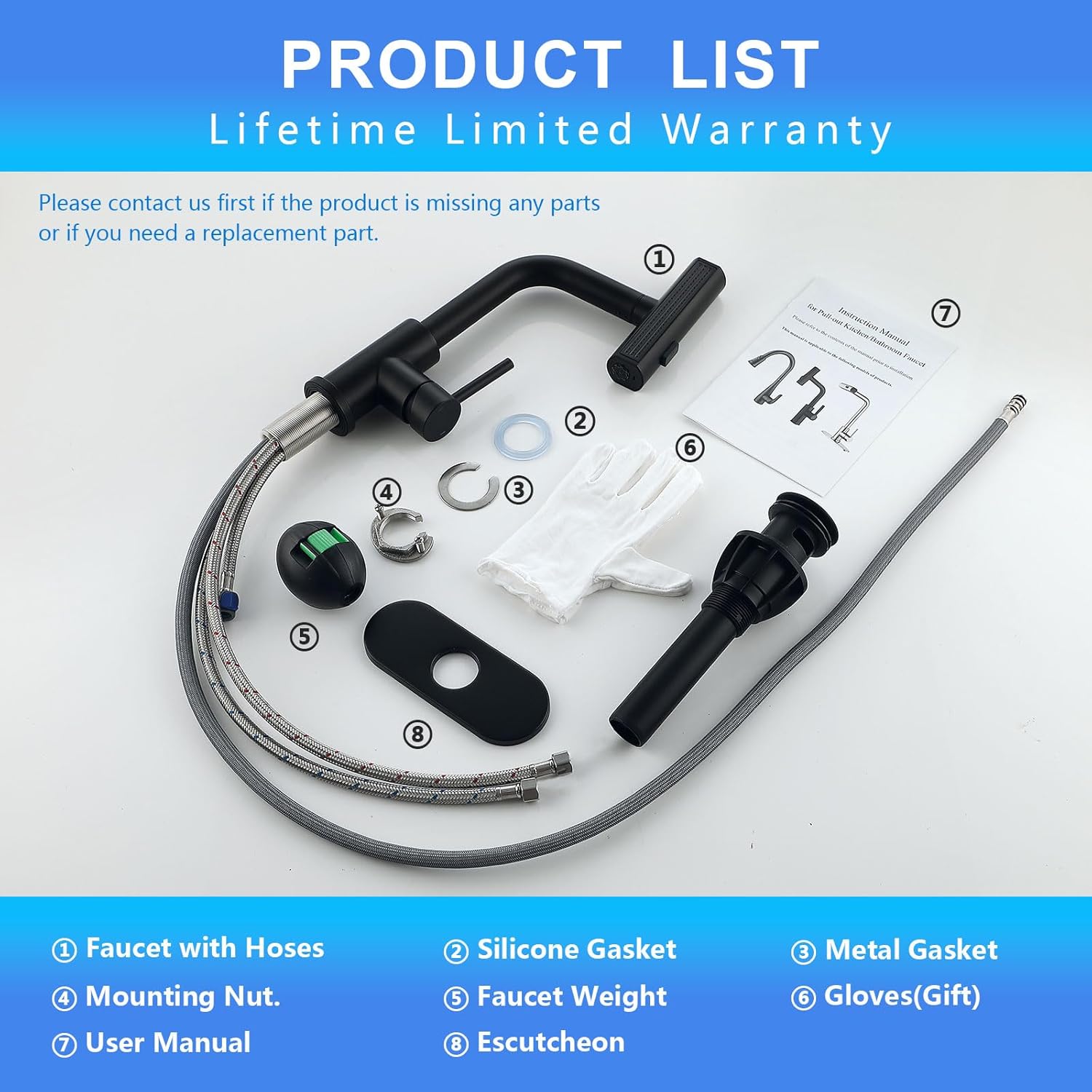 Matte Black Stainless Steel Pull Down Sprayer Faucet