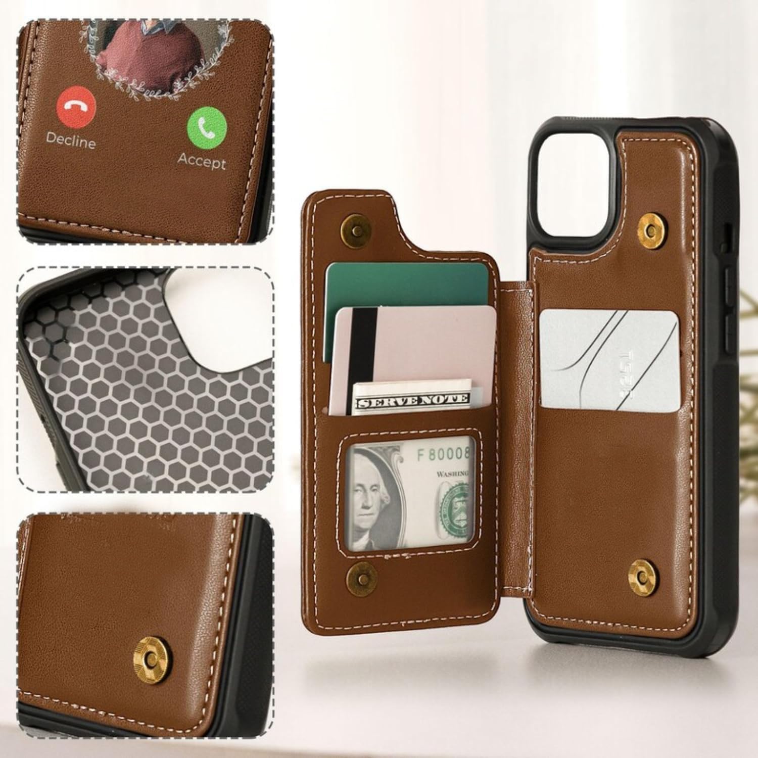 The Call I Wish I Could Take - Personalized Photo Leather Flip Wallet Phone Case For iPhone 11 12 13 14 15 16 Pro Max Wallet Case with Card Holder, Picture PU Leather Double Magnetic Buttons Flip Case
