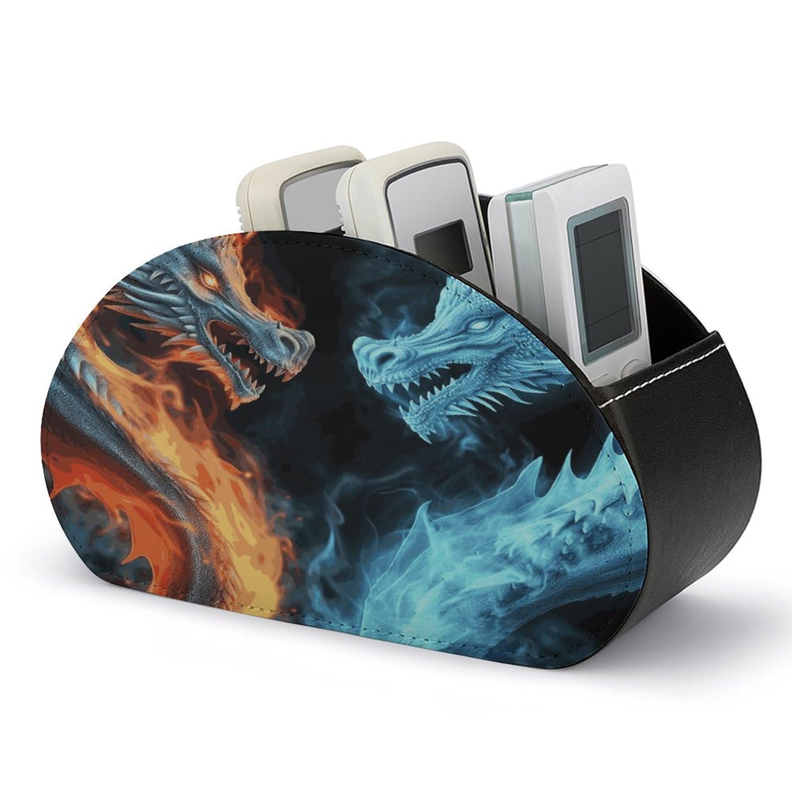 Btcowzrv Style Ice And Fire Dragons Remote Control Holder With 5 Compartments