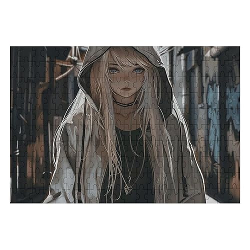 Girl in Hoodie Puzzles 200PCS Wooden Jigsaw Puzzles Personalized Photo