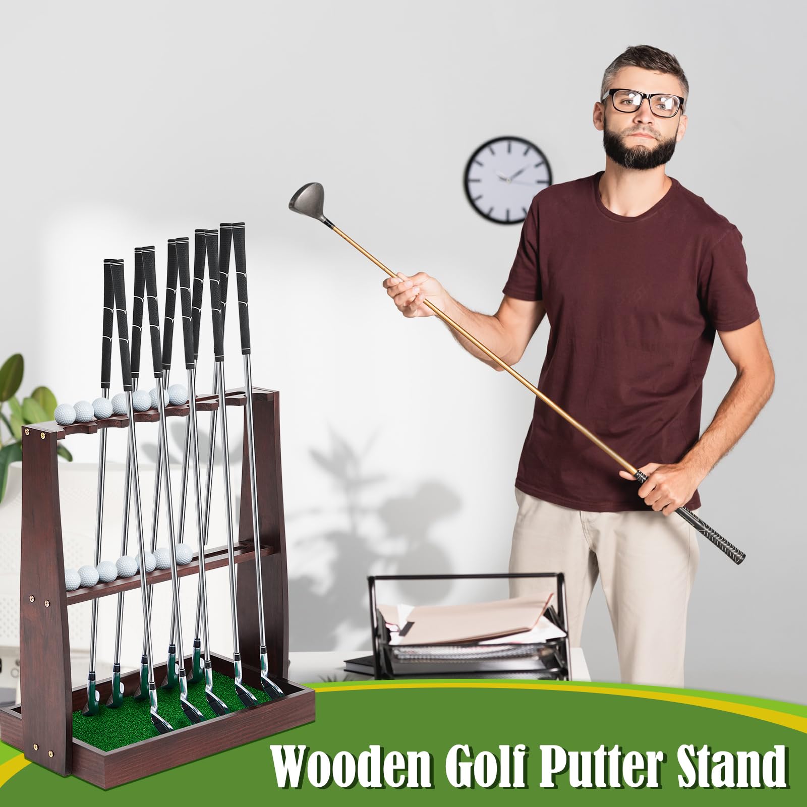 Redwing  LinemanBoots ディスプレイ用品ウッドスタンド Amazon.com : Lenwen Golf Club Rack Wooden Golf Putter Stand Holder