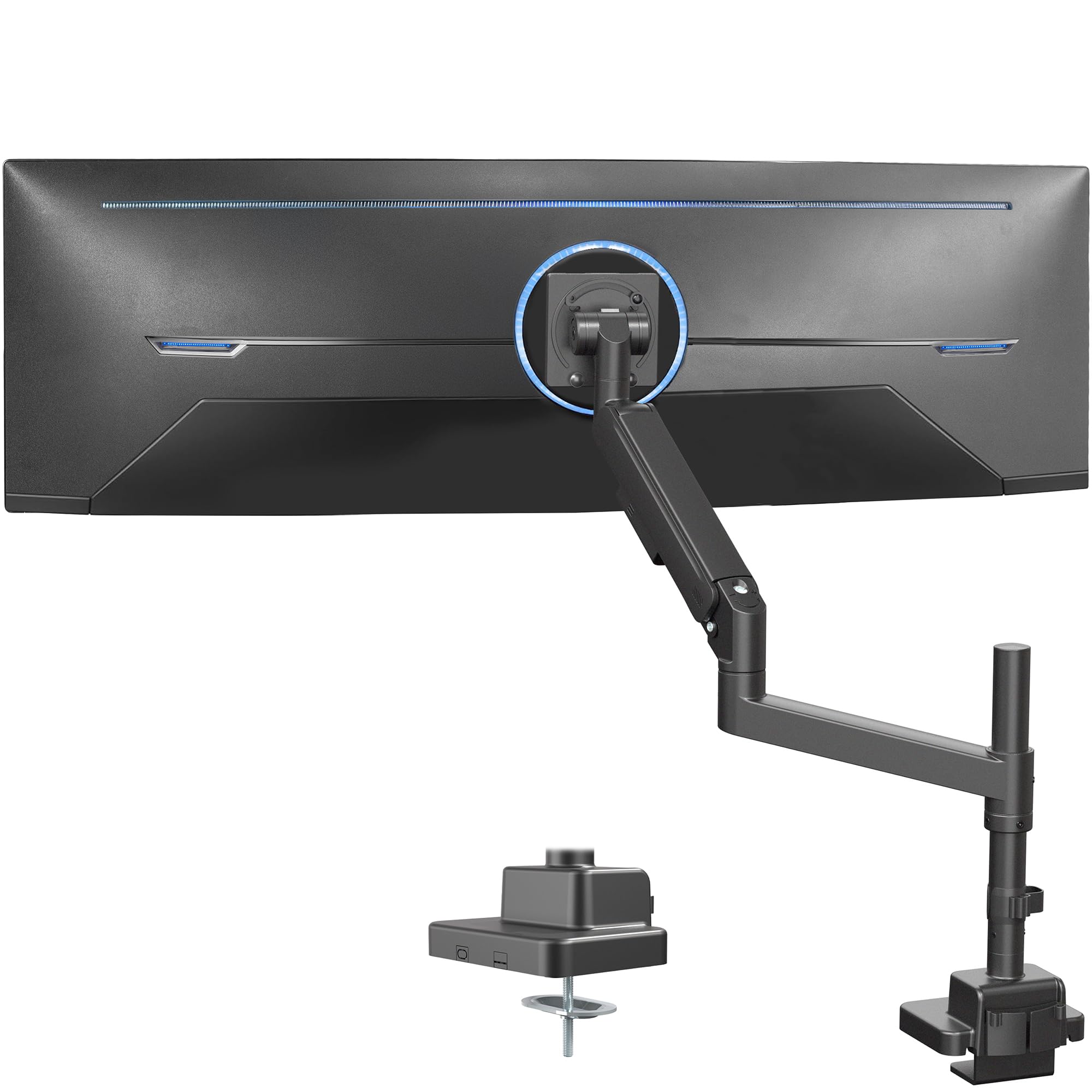 VIVO Heavy Duty Ultrawide Monitor Arm with Pole, 57 inch Screens up to 59.4 lbs, Desk Mount TV and Monitor Stand Designed for Samsung Odyssey Ark, Neo