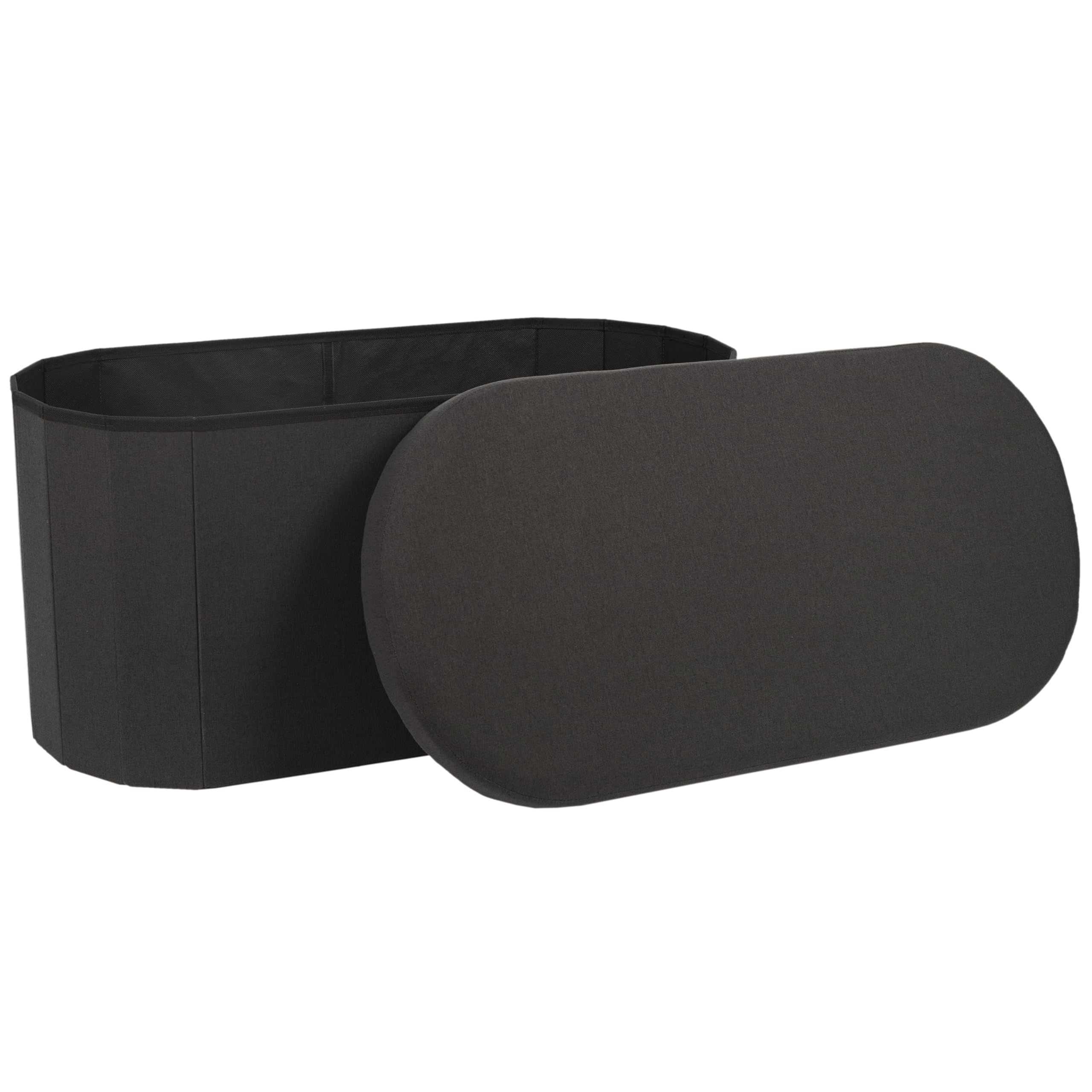 HOME DECO FACTORY - HD0194, Baúl Banco Plegable Negro, Modelo Pills M2, Mobiliario, Asiento, Baúl y Banco Plegable, 76x38x38 cm, Altura Asiento 38 cm, Negro