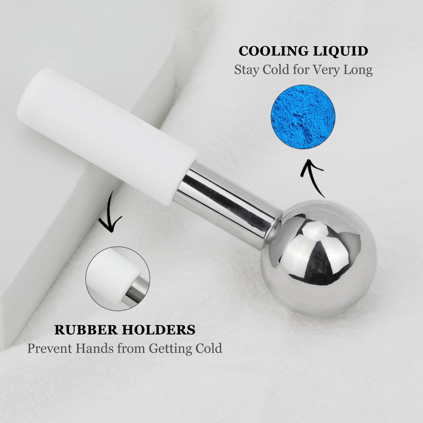 Ice Globes for Face & Eyes 2Pcs Jade Eye Mask & 5 Pieces Facial Fan Mask Brush