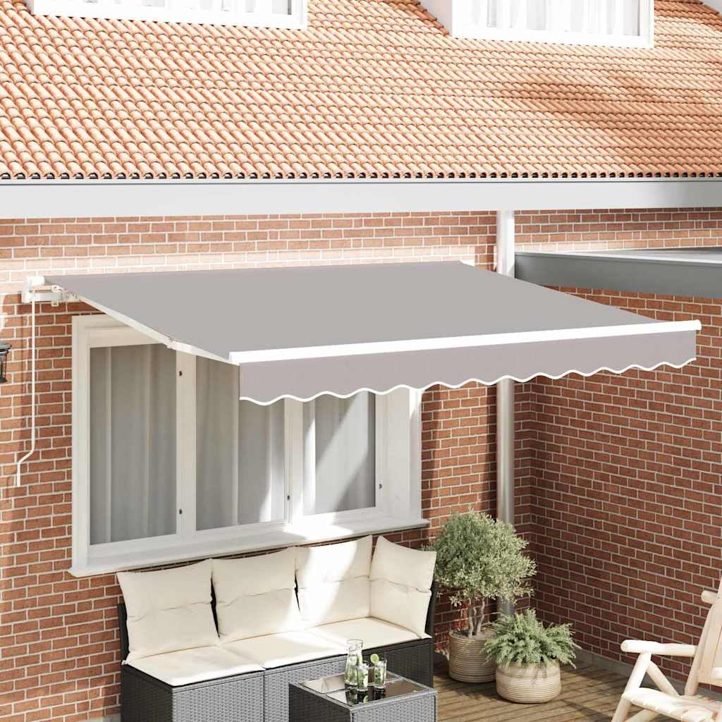 Zamiennik markizy, jasnoszary, poliester, 2,5 x 2 m, z falbanką, na balkon, taras, do ogrodu, odporny na warunki atmosferyczne, odporny na działanie promieni UV, wodoszczelny, ochrona