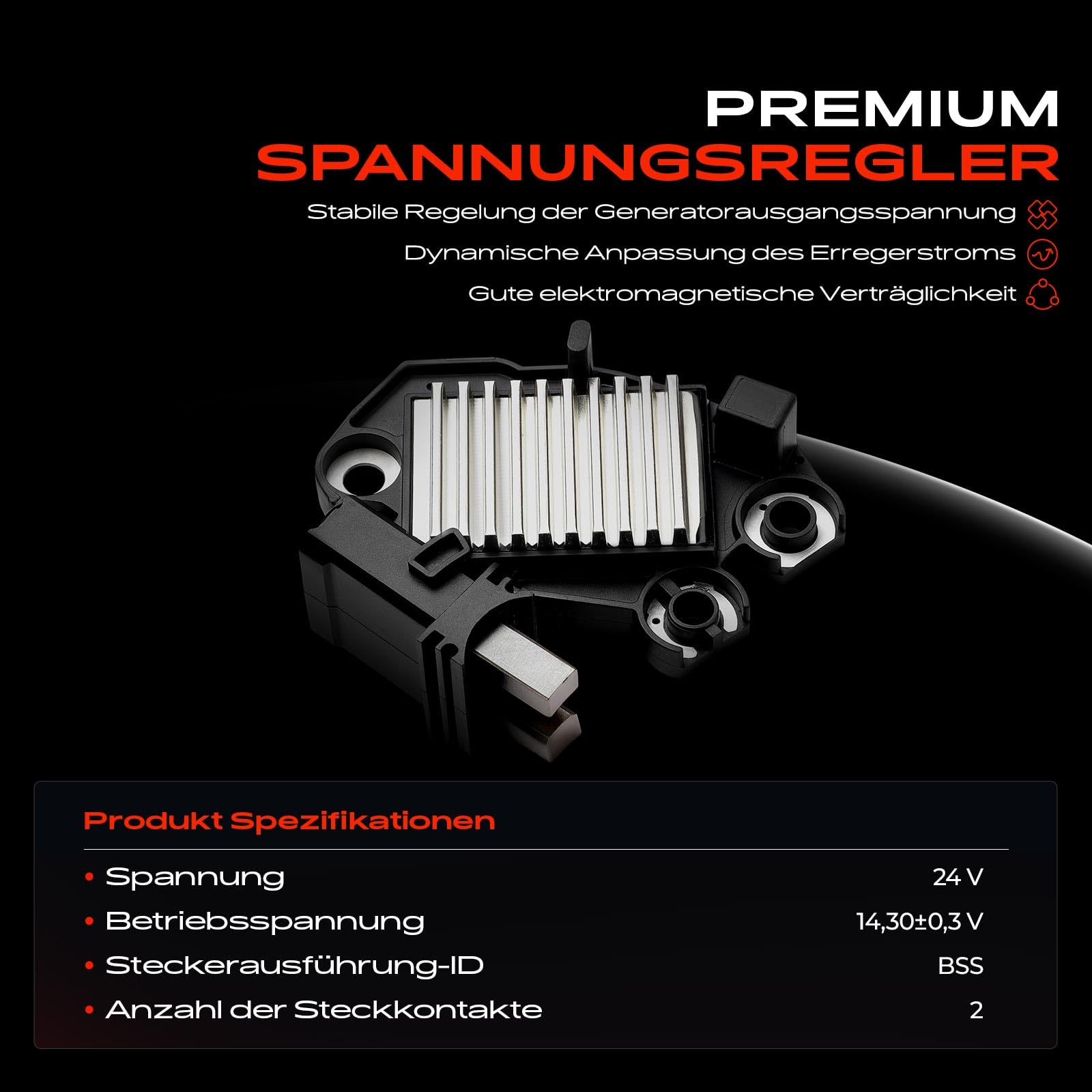 Frankberg Regulador alternador/regulador generador 2543315 2543315D | Compatible con: Serie 6 Convertible E64, A8 4E2 4E8, Clase CLC CL203, Q7 4LB, Serie 5 Touring E61, A6 Allroad 4FH