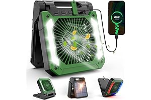 20000mAh Portable Solar Fan with LED Lantern