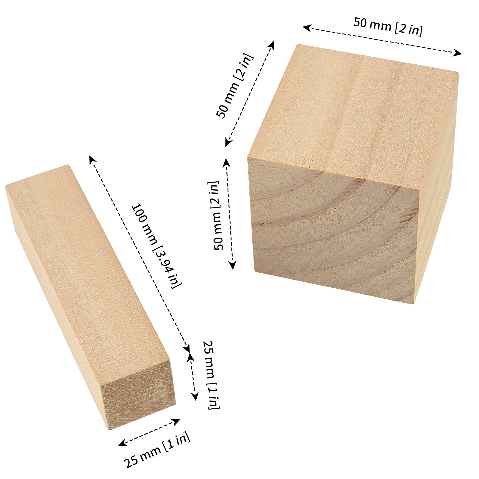 15 Blocs De Bois Basswood Massif 1 1/2" - Pour Sculpture, Tournage - Non Marqué
