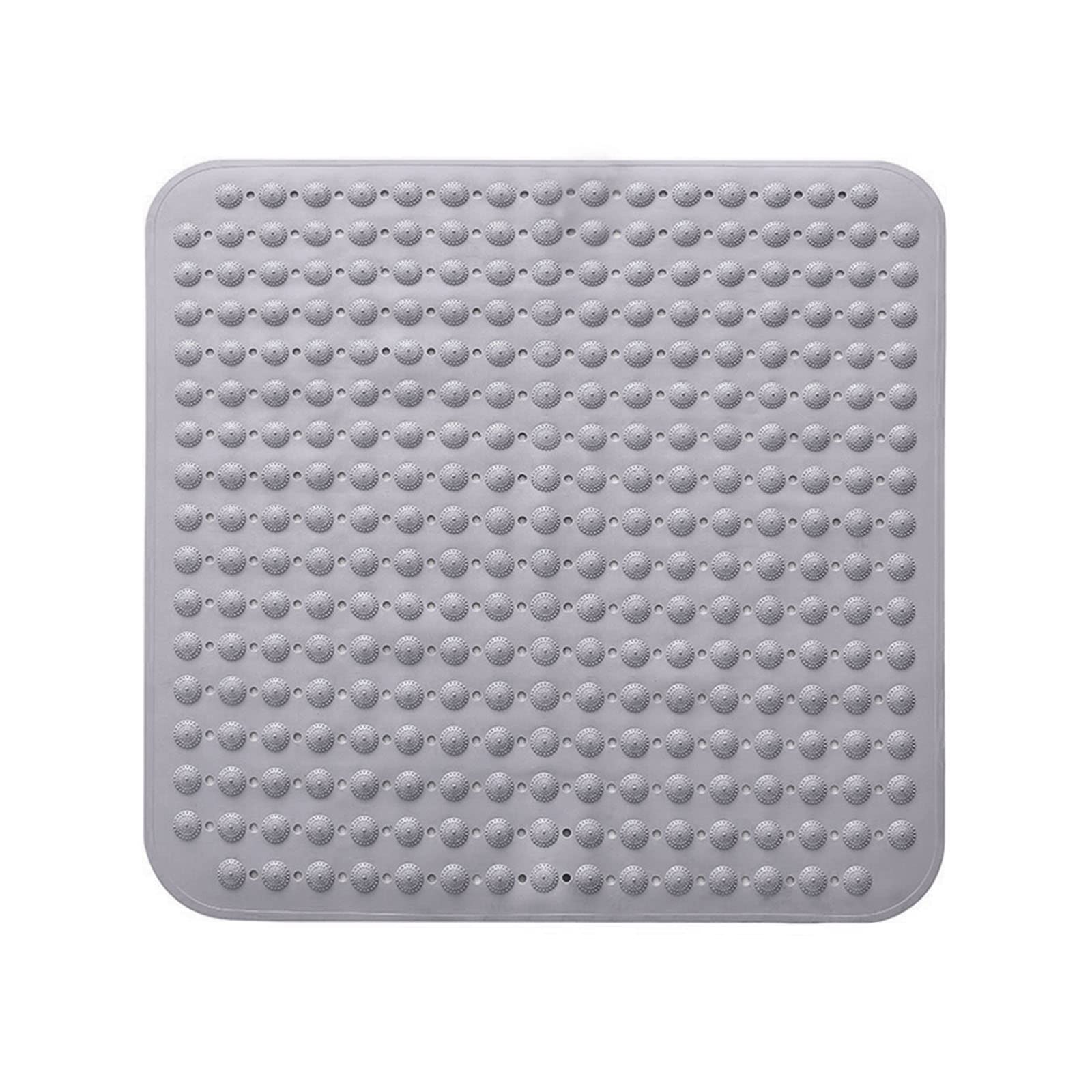 48 x 48 cm Shower Mat Non-Slip Suction Cups Machine Washable Square Grey