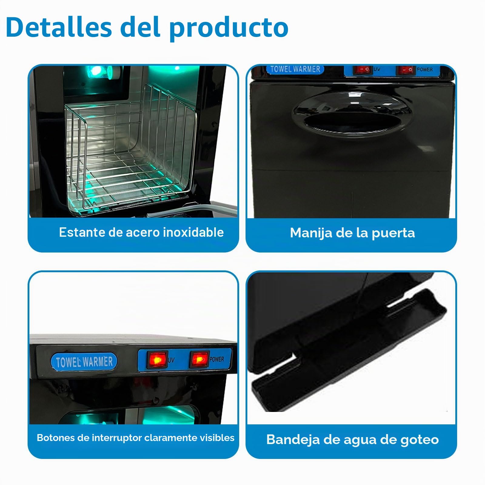 Calentador de toallas, 5 L, con esterilización UV, calefacción de 360° y calentamiento rápido, ideal para cosméticos, salones, spa y hogar