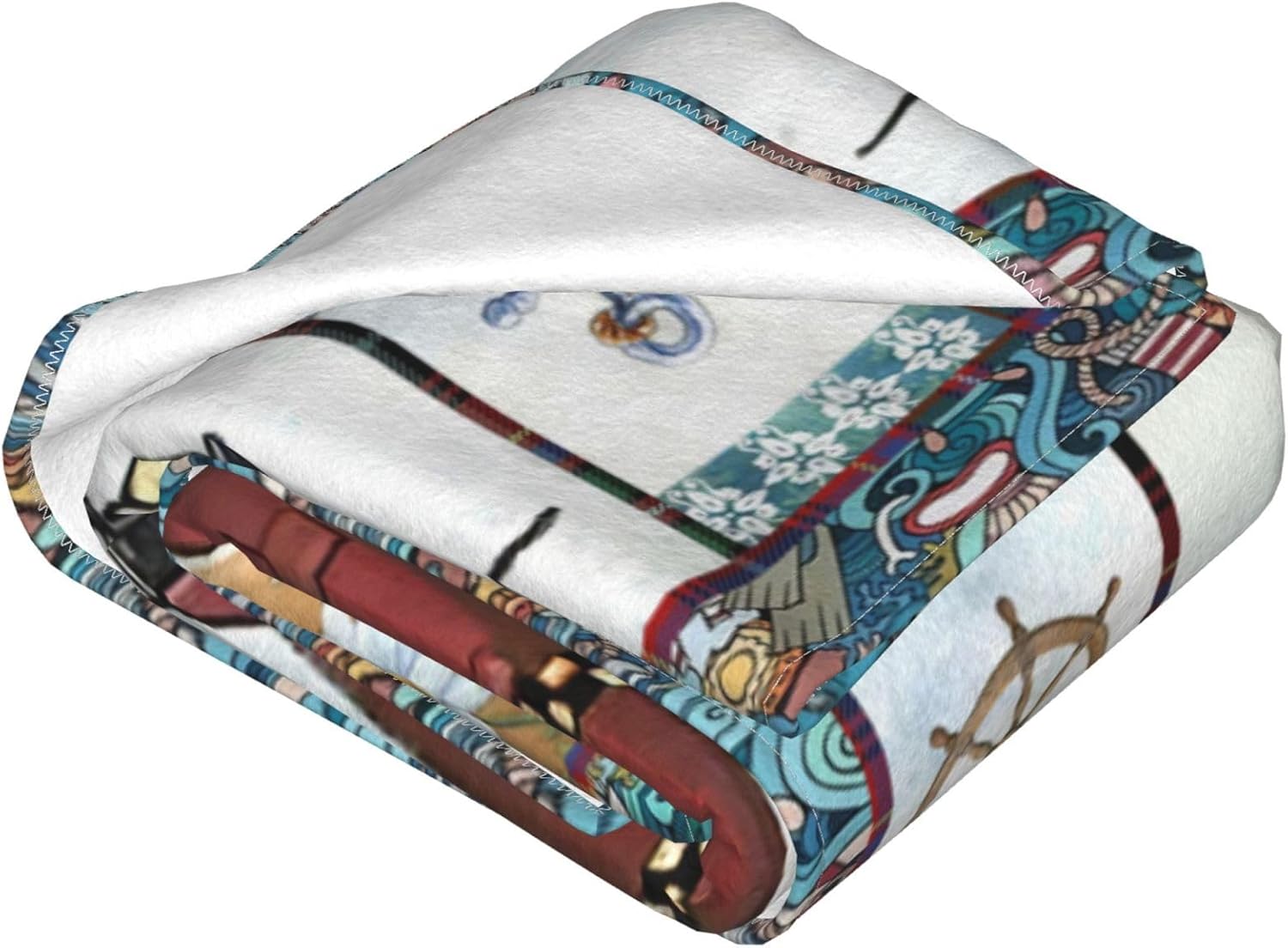 Lighthouse Blanket Nautical Lighthouse Anchor Decor Throw Blanket Gifts for Girls Boys Super Warm Soft Plush Lightweight Fleece Flannel Blanket Winter Bedding Blanket for Kids Adults Men Women 50"X40" - Image 4