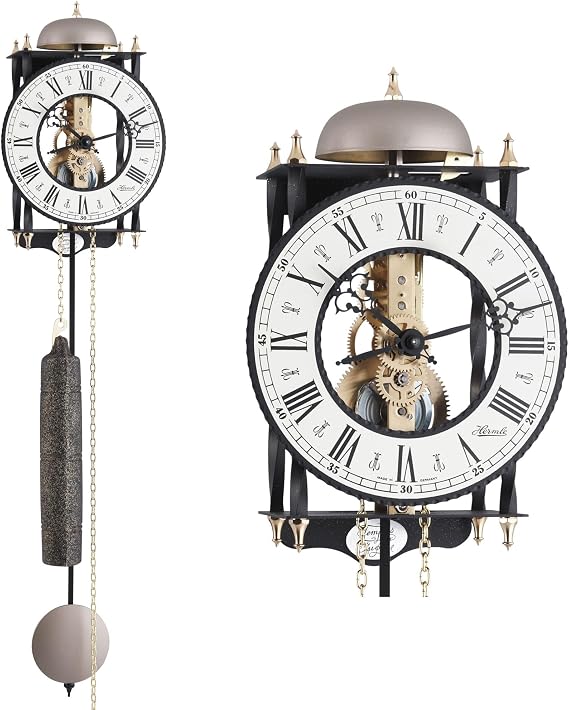 Hermle Classic 8-Day Chain-Driven Wall Clock with Bell Strike on Hour-70503-000701