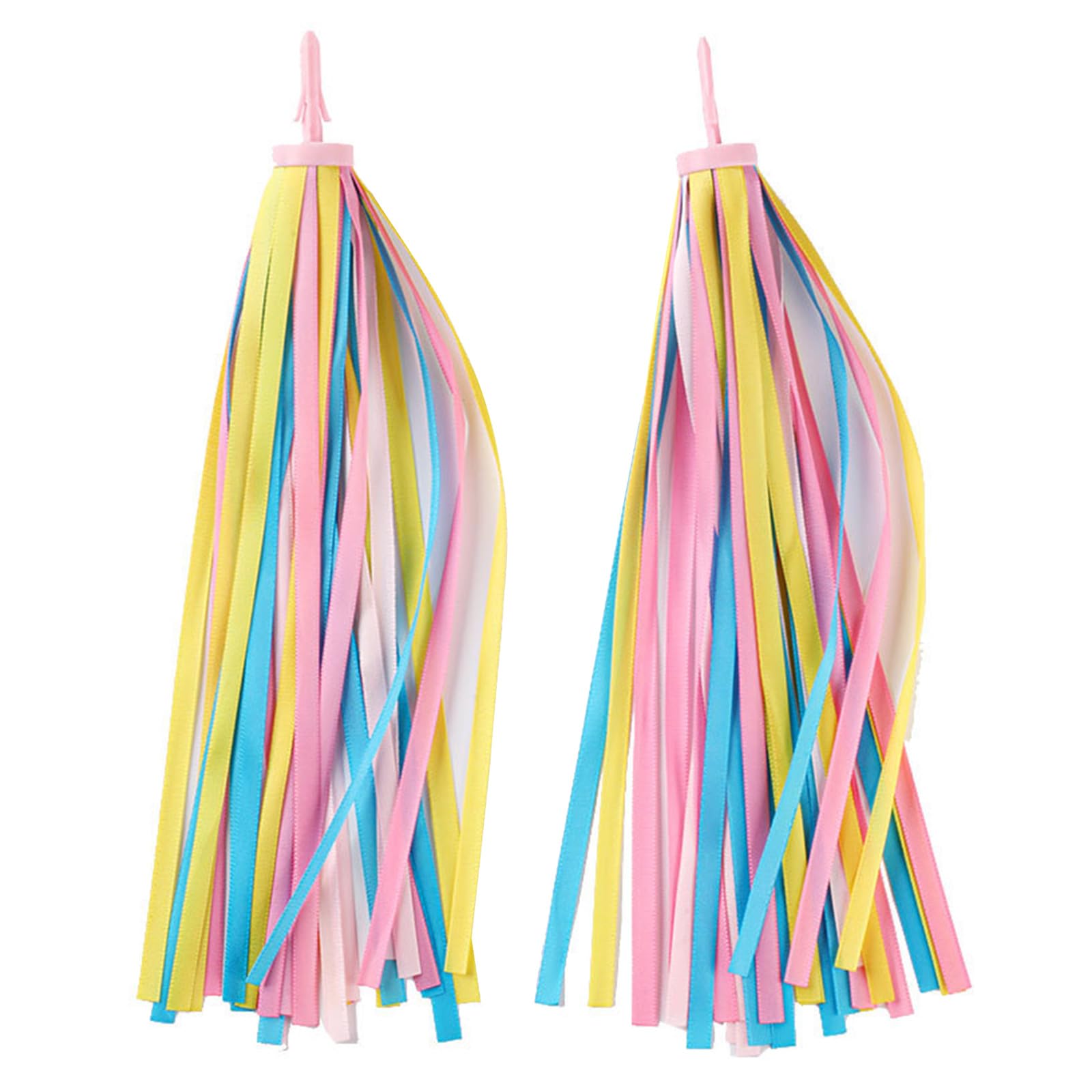 Maxtonser 2pack Colorful Handlebar Tassels Bike Streamers Scooters Tassels Rainbow for Bicycles Decoration