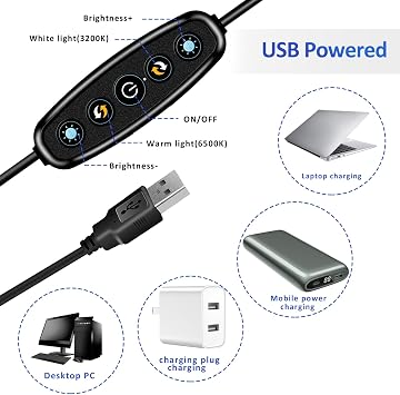 Video Conference Lighting Kit, Ring Light for Monitor Clip On | for Remote Working, Distance Learning,Zoom Calls, Self Broadcasting and Live Streaming, Computer Laptop Video Conferencing