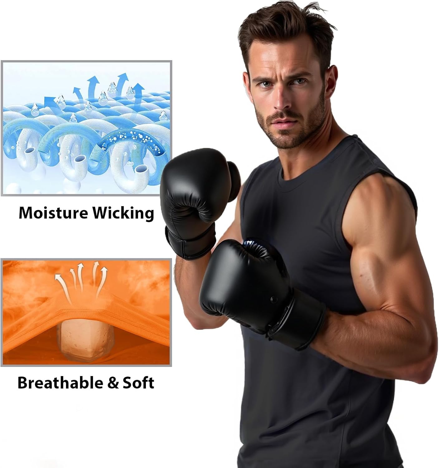 MAGNIVIT Men's Cotton Tank Tops Workout Gym Moisture Wicking T Shirts Muscle Athletic Sleeveless Top - Image 3