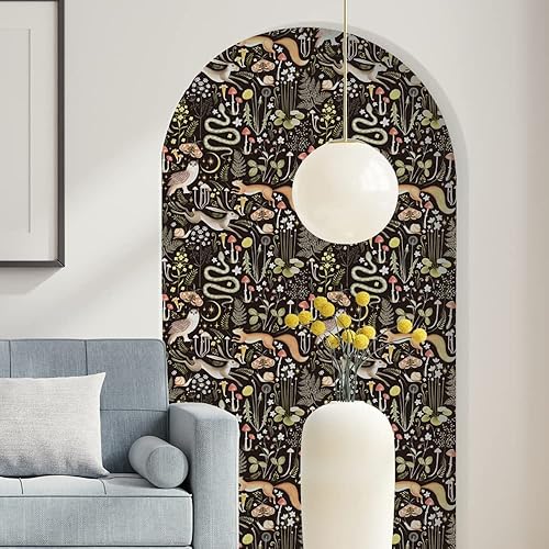 Miniatura 5 de MAGAFA Papel tapiz autoadhesivo de cuento de hadas, luna y estrellas, animales y plantas, búhos, serpientes, papel tapiz para pegar en papel tapiz