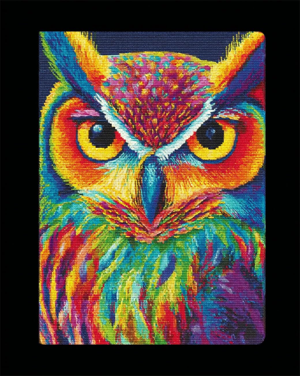 RKFLGEW DIY Seed Bead Embroidery Kits Fantasy Owl 30x40cm
