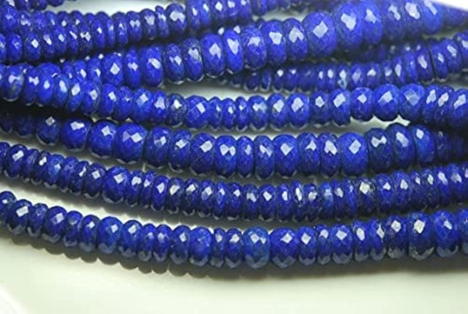 Perles lapis-lazuli rondelles facettées 5mm fil pierre naturelle
