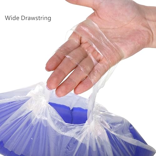 Miniatura 4 de Tebery Paquete de 100 forros portátiles para sillas de orinal con cordón, bolsas para orinal desechables para inodoro de bebé, asiento de