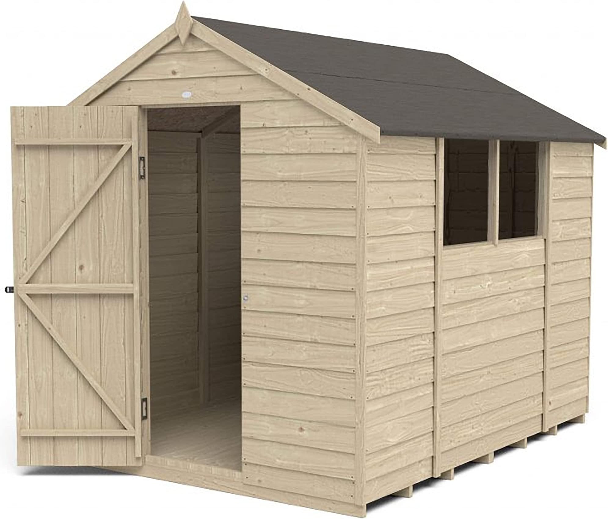 Apex Overlap Pressure Treated 8x6 Wooden Garden Shed