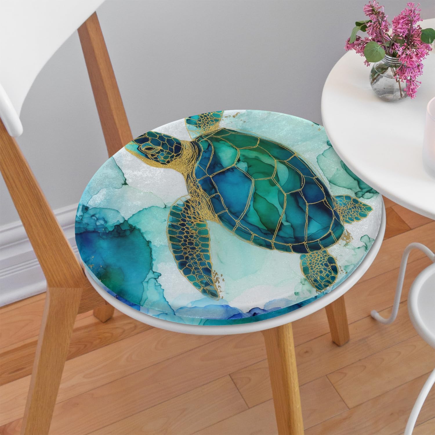 Turtle Chair Amazon.com: Kizmoglux Watercolor Sea Turtle Chair Cushions Round Patio ...