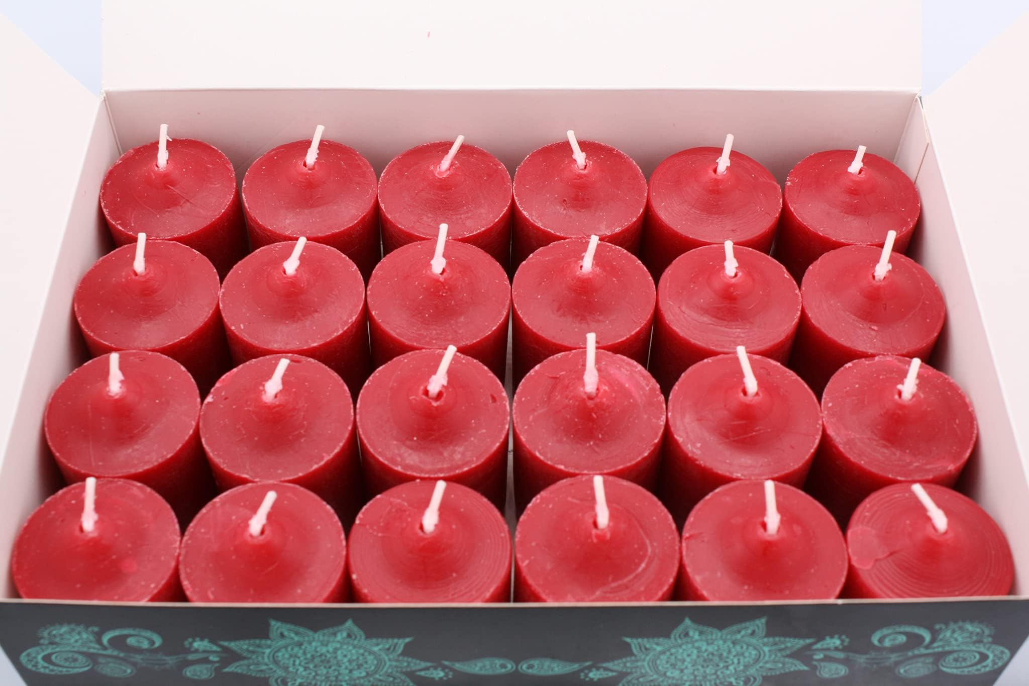 24 Dickens Christmas Red Highly Scented Votive Candles Long-Burning