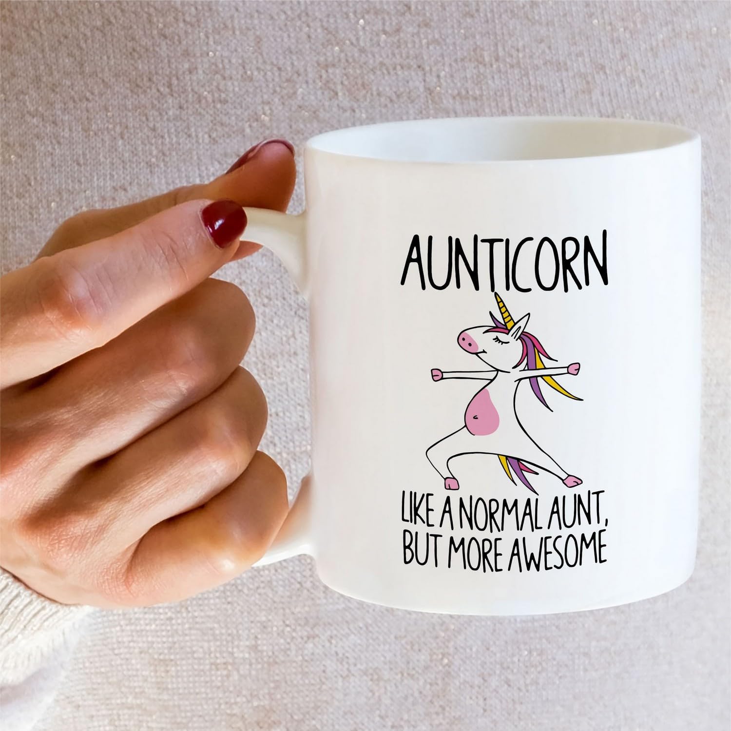 Retreez Funny Aunt Mug Awesome Aunticorn Unicorn Baby Shower 11 Oz Ceramic Coffee Mug - Thank-you Sarcasm Sarcastic Motivational Inspirational Birthday Gift for her new aunt to be auntie aunty sister - Image 5