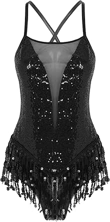 White Dance Costume Lyrical Women Mock Neck Sparkly Sequins High-Low Dance  Dress Flowy White Dance Dress